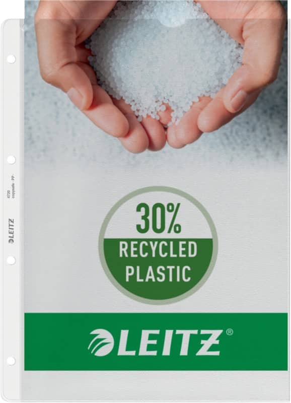 Leitz Extra Strong Prospekthüllen  DIN A4 Genarbt Transparent 130 Mikron PP (Polypropylen) Öffnung oben 4 Löcher 100 Stück