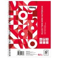 Office Depot A5+ Drahtgebunden Weiß Papier Deckblatt Notizbuch Liniert Mikroperforiert 80 Blatt Packung à 5 Stück