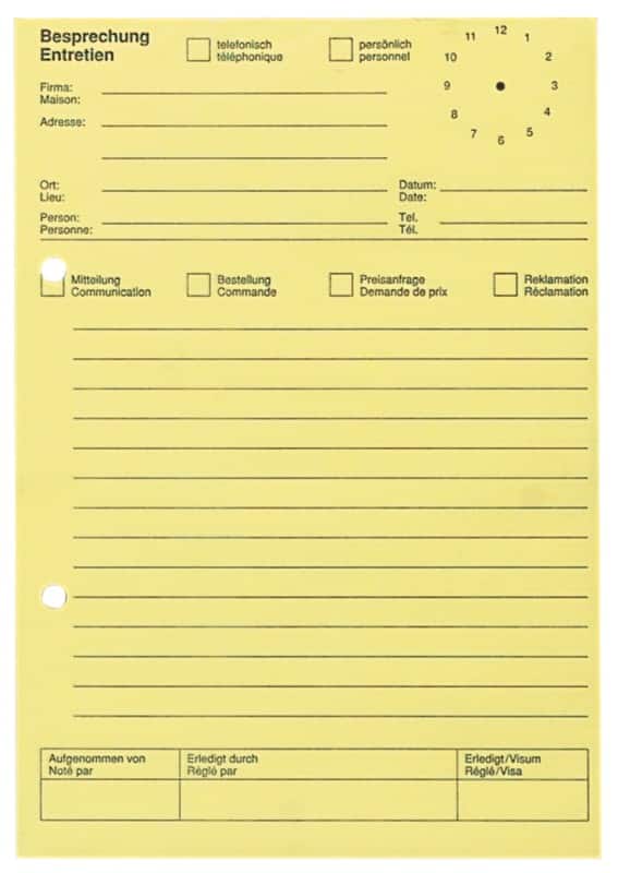 Ursus Style Telefonblock gelb A5 80 Blatt 60g/qm