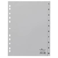 DURABLE 1 bis 10 Register DIN A4 Grau PP (Polypropylen) 6511