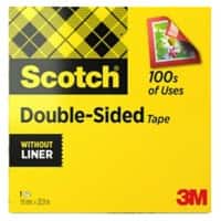 Scotch Doppelseitiges Klebeband Transparent ohne Schutzfolie 19 mm x 33 m