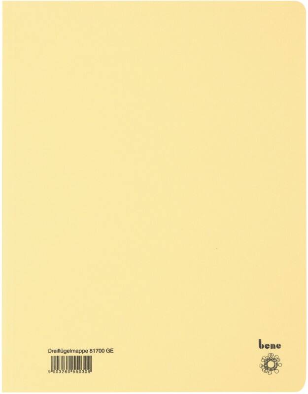 Bene Dreiflügelmappe 81700 DIN A4 Gelb Manilakarton