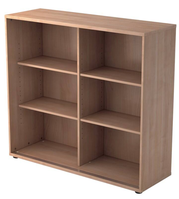 Hammerbacher Schiebetürenschrank Melaminharzbeschichtete Spanplatte 2 Fachböden 1.200 x 400 x 1.100 mm Walnuss Braun