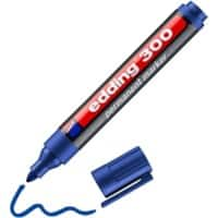 edding 300 Permanentmarker Mittel Rundspitze 3 mm Blau Nachfüllbar Wasserbeständig