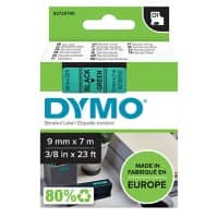 DYMO D1 40919 Schriftband  Schwarz auf Grün 9 mm x 7 m