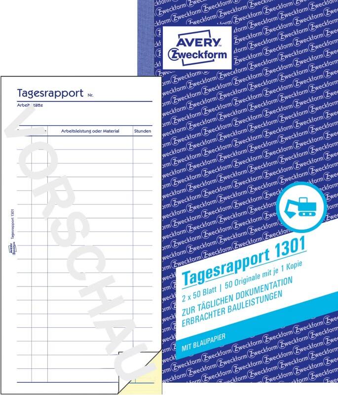 AVERY Zweckform Tagesrapport 1301 Spezial Perforiert 50 Blatt