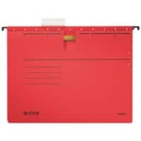 Leitz ALPHA Hängehefter 1984 DIN A4 Kaufmännische Heftung V-Base 15 mm 275 g/m² Rot 100% Recycelter Pendarec-Karton 5 Stück