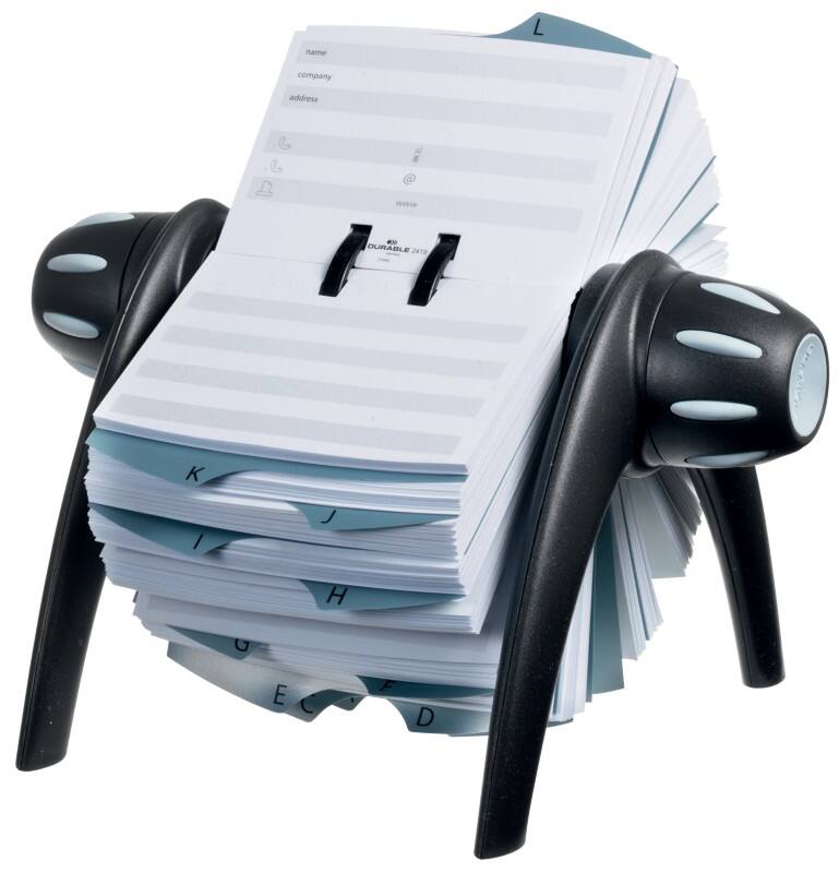 DURABLE Telefonkarten-Rollarchiv Telindex® DIN A7 500 Karten Schwarz 21,5 x 18,5 x 12 cm