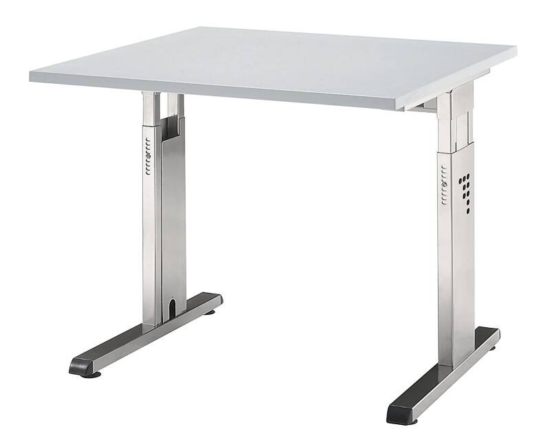 Hammerbacher O-Serie VOS Höhenverstellbar Schreibtisch Quadratisch Grau C-Fuß 800 (B) x 800 (T) x 850 (H) mm Spanplatte, Stahl