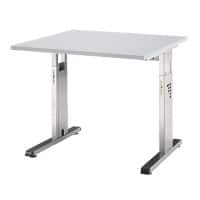 Hammerbacher O-Serie VOS Höhenverstellbar Schreibtisch Quadratisch Grau C-Fuß 800 (B) x 800 (T) x 850 (H) mm Spanplatte, Stahl