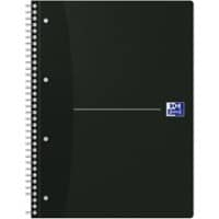 OXFORD Office Essentials Notebook DIN A4+ Kariert Spiralbindung Karton Schwarz Perforiert 140 Seiten