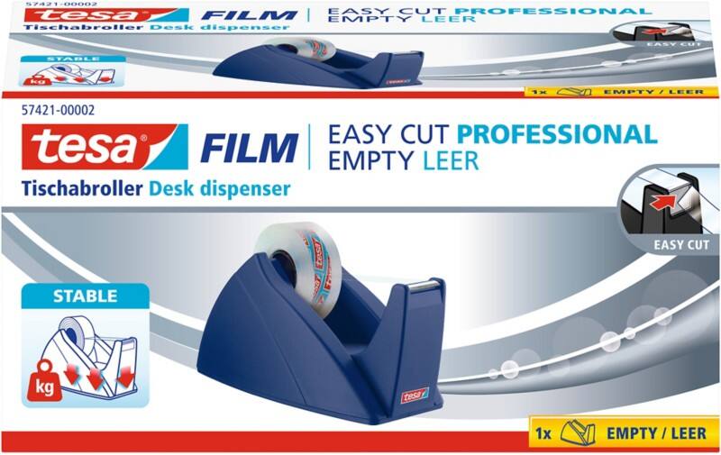 tesa Klebebandabroller tesafilm Easy Cut Professional Blau 19 mm (B) x 33 m (L)