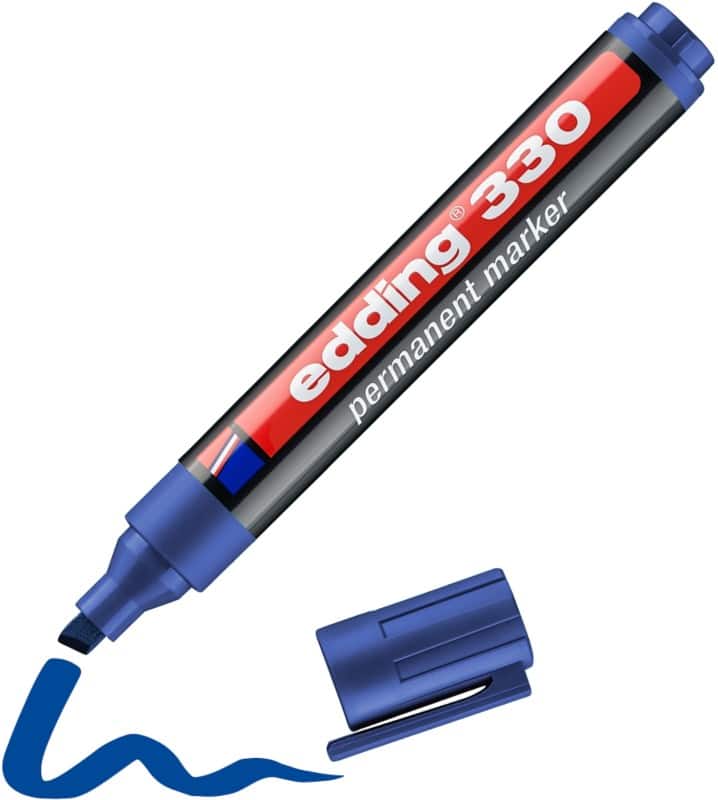 edding 330 330 Permanentmarker  Breit Keilspitze 1 - 5 mm Blau Nachfüllbar Wasserbeständig