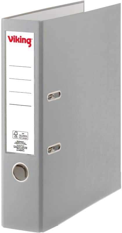 Viking Premium Ordner Breit DIN A4 75 mm Grau 2 Ringe Kunststoff Matt Hochformat