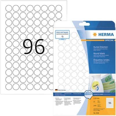 HERMA Wiederablösbare Etiketten 4386 Weiß Rund 2400 Etiketten pro Packung