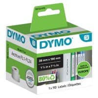 DYMO LW Rückenschilder Authentisch 99018 S0722470 Selbsthaftend Schwarz auf Weiß 38 x 190 mm 110 Etiketten