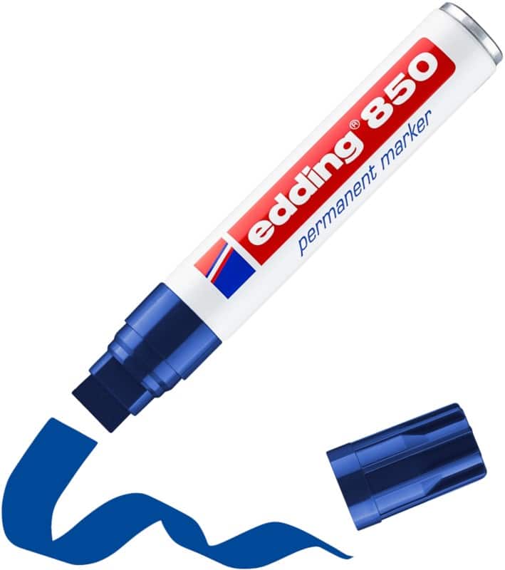 edding 850 850 Permanentmarker 100% Recycelt Extra Breit Keilspitze 5 - 15 mm Blau Nachfüllbar Wasserbeständig