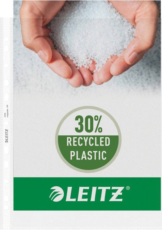 Leitz Prospekthülle  DIN A4 Genarbt Transparent 100 Mikron PP (Polypropylen) Öffnung oben 11 Löcher 4704