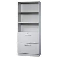 Hammerbacher Regalschrank 2 Fachböden Matrix Lichtgrau 800 x 420 x 2.004 mm