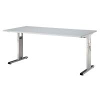Hammerbacher O-Serie VOS Höhenverstellbar Schreibtisch Rechteckig Grau C-Fuß 1.600 (B) x 800 (T) x 850 (H) mm Spanplatte, Stahl