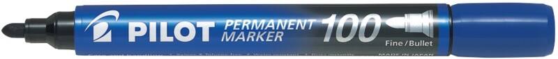 Pilot 100 Permanentmarker Fein Rundspitze  - 1 mm Blau Nicht Nachfüllbar
