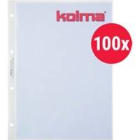Kolma AntiReflex Prospekthüllen DIN A4 Glatt Transparent 80 Mikron PP (Polypropylen) Öffnung Oben 4 Löcher 100 Stück