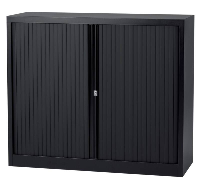 Bisley Rollcontainer-Schrank Kunststoff, Stahl 2 Fachböden abschließbar 1.200 x 430 x 1.030 mm Schwarz