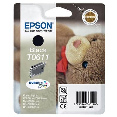 Epson T0611 Original Tintenpatrone C13T06114010 Schwarz