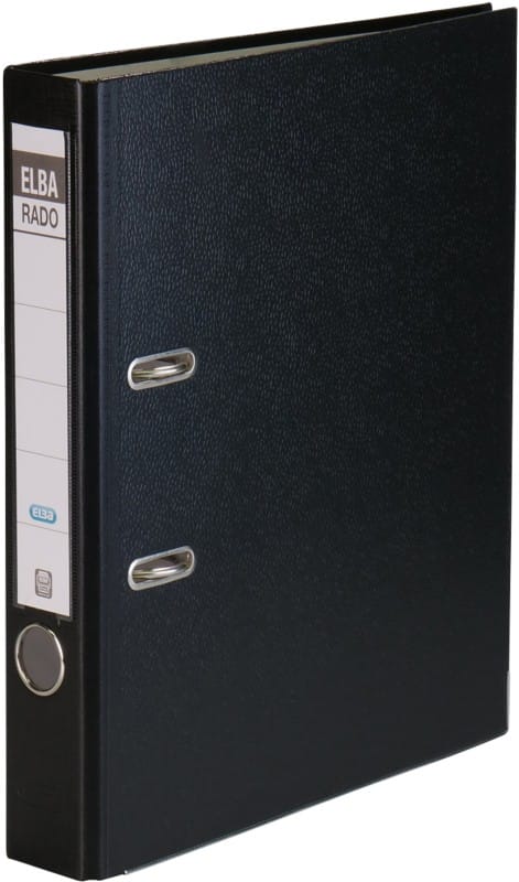 ELBA Rado Brilliant Ordner Schmal DIN A4 50 mm Schwarz 2 Ringe Kunststoff