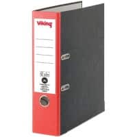 Viking Ordner A4 Hoch 80 mm Rot, Schwarz 2 Ringe Pappkarton Wolkenmarmor Hochformat