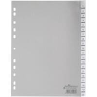 DURABLE Blanko Register DIN A4 Grau 20-teilig PP (Polypropylen) Portrait A4 11 Löcher 6443