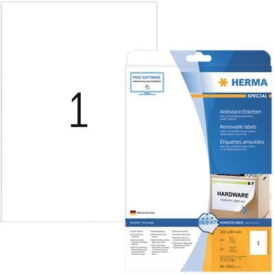 HERMA Wiederablösbare Etiketten 10021 Weiß Rechteckig 25 Etiketten pro Packung