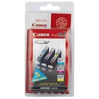 Canon CLI- 521 C/M/Y Original Tintenpatrone 2934B010 Cyan, magenta, gelb 3 Stück Multipack
