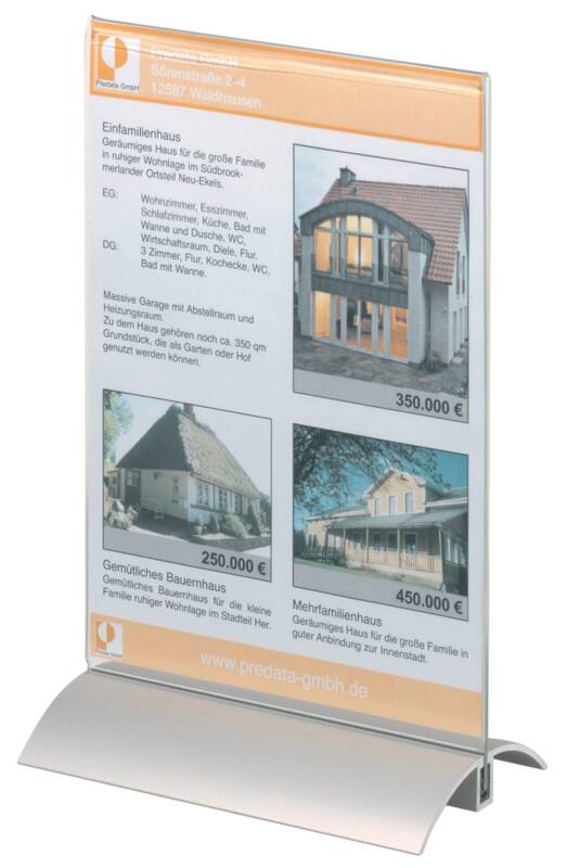 DURABLE Presenters Tischaufsteller DIN A5 T-Form 15 (B) x 8,5 (T) x 23,7 (H) cm Transparent