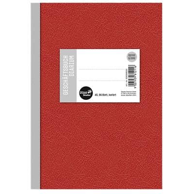 Ursus Style Geschäftsbuch Diarium A5 96 Blatt 70g/qm 5mm kariert Rot