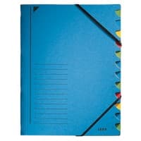 Leitz Ordnungsmappe 39120035 DIN A4 Blau Karton 12 Fächern 24,7 x 32 cm