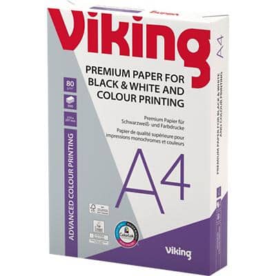 Viking Colour Print DIN A4 Druckerpapier Weiß 80 g/m² Glatt 500 Blatt