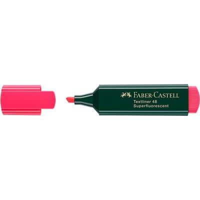 Faber-Castell Superfluorescent Textliner 48 Textmarker Rot Mittel Keilspitze 1 - 5 mm Nachfüllbar