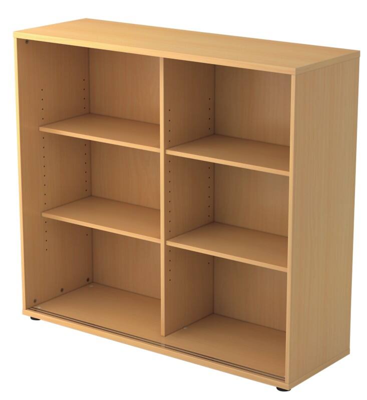 Hammerbacher Schiebetürenschrank Melaminharzbeschichtete Spanplatte 2 Fachböden 1.200 x 400 x 1.100 mm Buche Braun