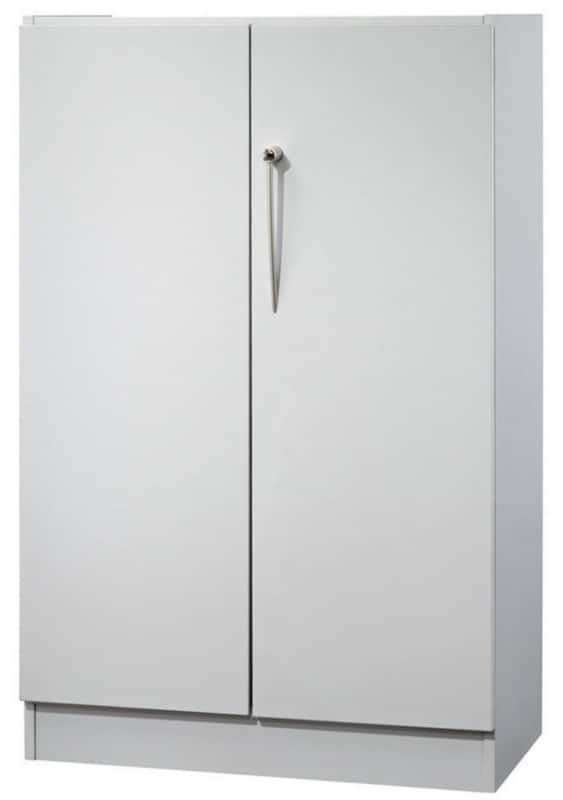 Hammerbacher Future Schrank Melaminharzbeschichtete Spanplatte 2 Fachböden abschließbar 800 x 420 x 1.270 mm Grau