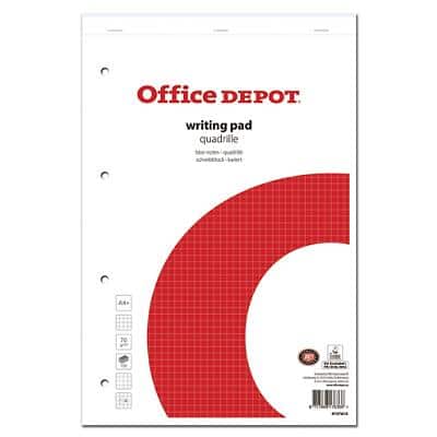 Office Depot A4+ Oben gebunden Papierumschlag Notizblock Kariert mikroperforiert 100 Blatt