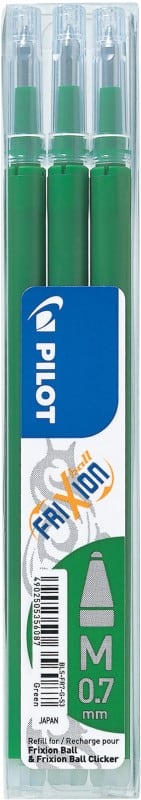 Pilot FriXion Ball Tintenrollermine 0.35 mm Mittel Kegelförmig Grün 3 Stück