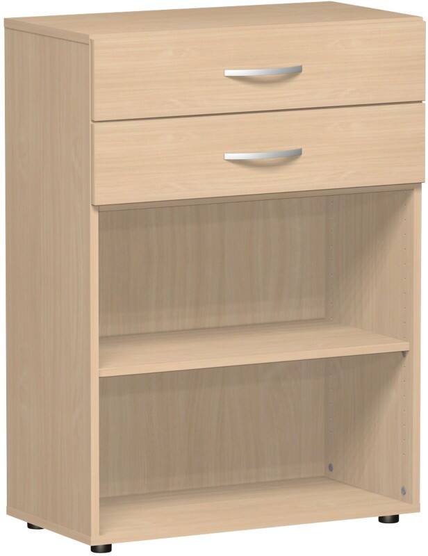 Geramoebel Speed Office Melaminharzbeschichtete Spanplatte Regal 3 Fachböden 800 x 420 x 1.104 mm Braun Buche