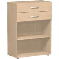 Geramoebel Speed Office Melaminharzbeschichtete Spanplatte Regal 3 Fachböden 800 x 420 x 1.104 mm Braun Buche