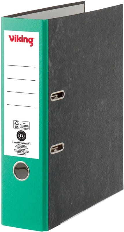 Viking Ordner A4 80mm Grün/Schwarz 2R Wolkenmarmor