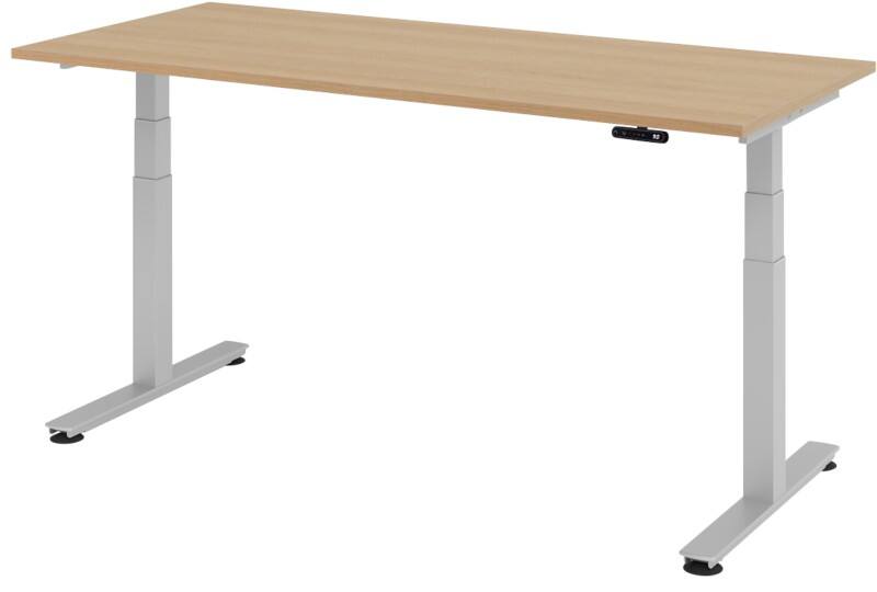Hammerbacher XDSM VXDSM Elektrisch Höhenverstellbar Sitz-Stehschreibtisch Rechteckig Eiche T-Fuß 1.800 (B) x 800 (T) x 1.270 (H) mm Spanplatte, Stahl
