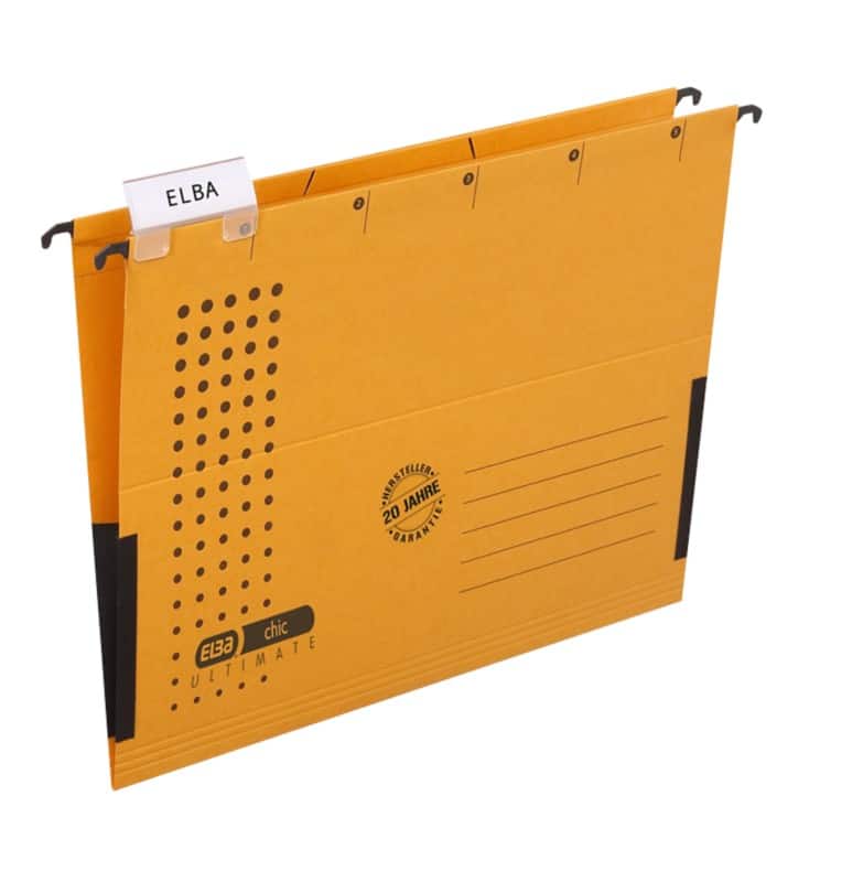 ELBA Hängetaschen Chic Ultimate DIN A4 Gelb Karton 5 Stück