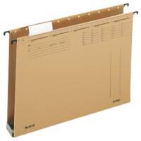 Leitz ALPHA Hängesammler 1942 DIN A4 Mit Kunststoffboden U-Base 40 mm 320 g/m² Naturbraun 100% Recycelter Natron-Karton 25 Stück