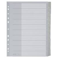 Leitz Blanko Register DIN A4 Überbreite Grau Mehrfarbig, Weiß 10-teilig PP (Polypropylen) 11 Löcher 4370