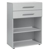 Geramoebel Speed Office Melaminharzbeschichtete Spanplatte Regal 3 Fachböden 800 x 420 x 1.104 mm Hellgrau